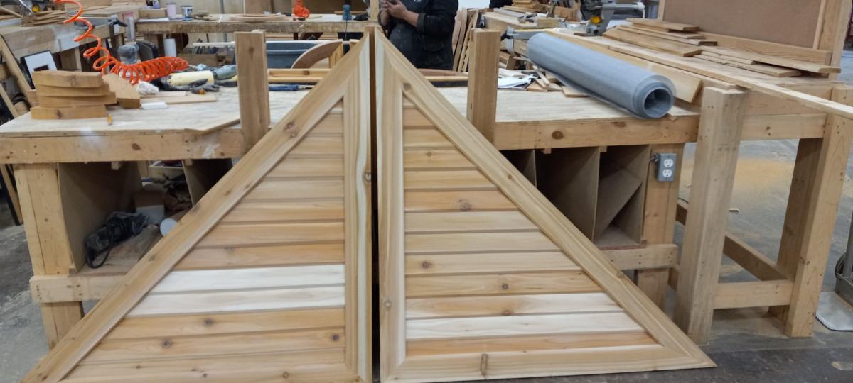 Rustic Wood Gable Vent w/ 1