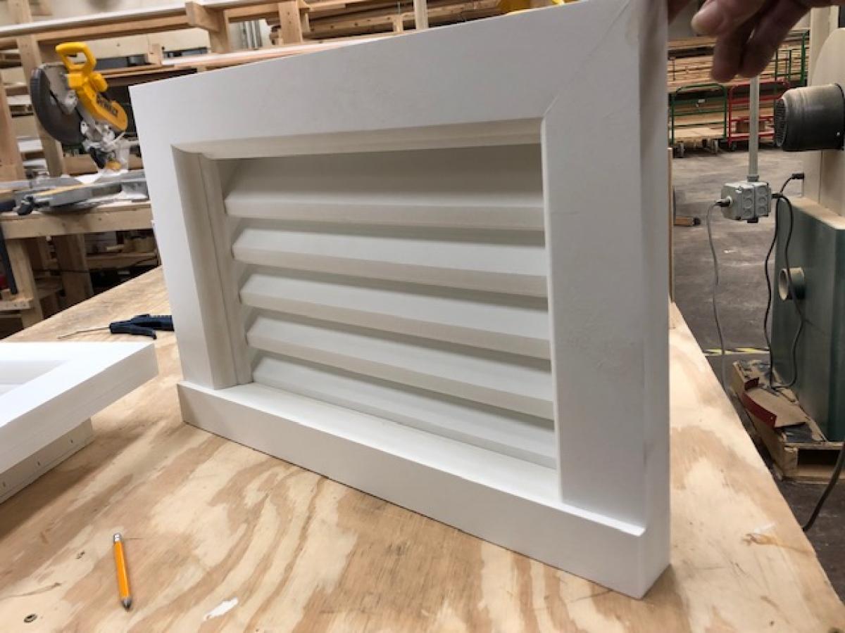 TrueCraft PVC Horizontal Peaked Fixed Louver Gable Vent, 16