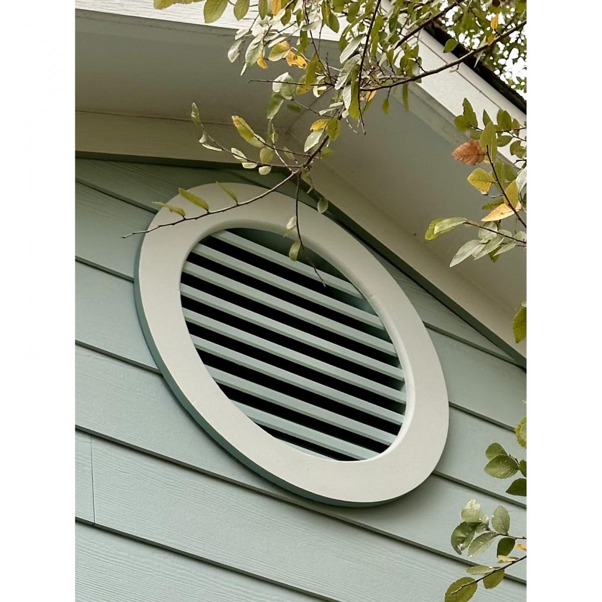 Rustic Wood Gable Vent w/ Decorative Face Frame, 28