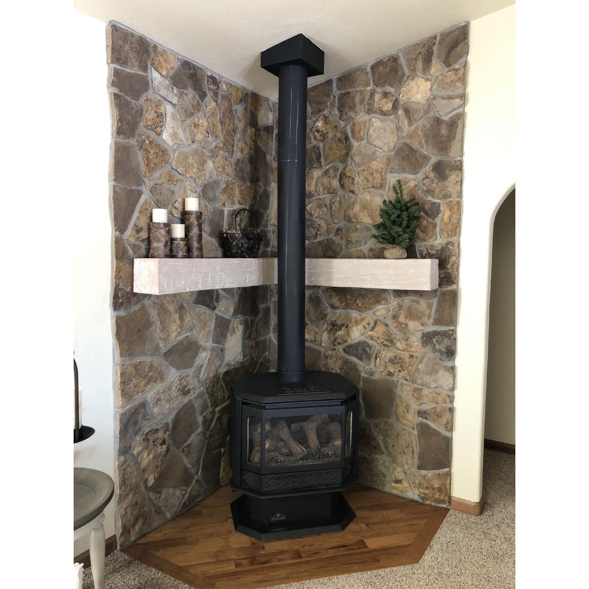 Ekena Millwork MANUKP04X04X36ZD 4H x 4D x 36W Knotty Pine Faux Wood Fireplace  Mantel, Premium Aged