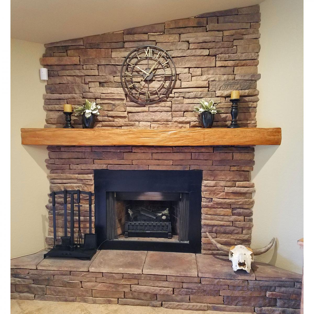 Ekena Millwork MANUPC04X04X36ZD 4H x 4D x 36W Pecky Cypress Faux Wood  Fireplace Mantel, Premium Aged