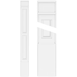Two Equal Raised Panel PVC Pilaster w/Decorative Capital & Base (Pair)