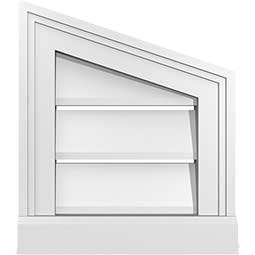 Half Peaked Top Right Surface Mount PVC Gable Vent Brickmould Sill Frame