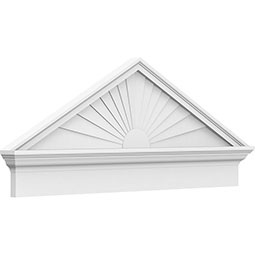 Peaked Cap Sunburst Architectural Grade PVC Combination Pediment