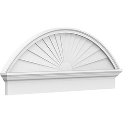 Segment Arch Sunburst Architectural Grade PVC Combination Pediment