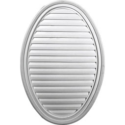 24 1/2"W x 37"H x 2 1/4"P, Vertical Oval Gable Vent Louver, Non-Functional
