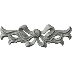 9 1/4"W  x 3"H x  3/4"P Versailles Small Ribbon with Bow Center Onlay