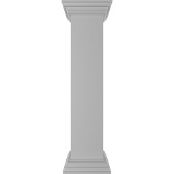 8"W x 40"H Plain Newel Post with Peaked Capital & Base Trim (Installation kit included)