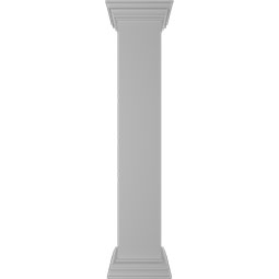 8"W x 48"H Plain Newel Post with Flat Capital & Base Trim (Installation kit included)