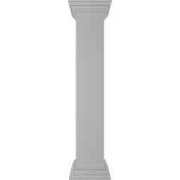 8"W x 48"H Plain Newel Post with Peaked Capital & Base Trim (Installation kit included)