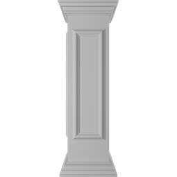 10"W x 40"H Corner Newel Post with Panel, Flat Capital & Base Trim (Installation kit included)
