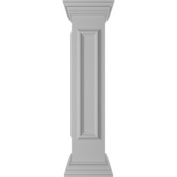 8"W x 40"H Corner Newel Post with Panel, Peaked Capital & Base Trim (Installation kit included)