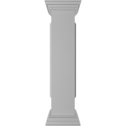8"W x 40"H Straight Newel Post with Panel, Peaked Capital & Base Trim (Installation kit included)