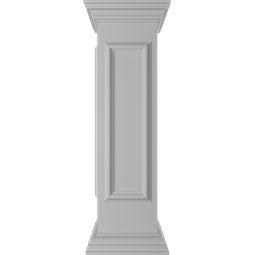 10"W x 40"H Corner Newel Post with Panel, Peaked Capital & Base Trim (Installation kit included)