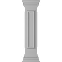8"W x 40"H End Newel Post with Panel, Flat Capital & Base Trim (Installation kit included)