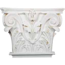 16 1/2"W x 13 5/8"H x 3 3/4"P Acanthus Leaf Onlay Capital (Fits Pilasters up to 10 5/8"W x 7/8"D)