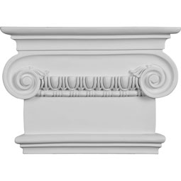 7 1/2"W x 8 1/2"H x 2 1/2"P Classic Ionic Large Onlay Capital (Fits Pilasters up to 5 1/4"W x 1 1/8"D)