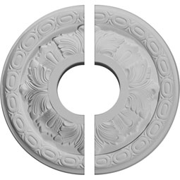 11 3/8"OD x 3 5/8"ID x 1 1/8"P Leaf Ceiling Medallion, Two Piece (Fits Canopies up to 4 3/4")