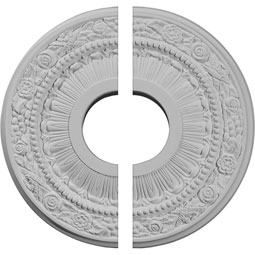12 1/8"OD x 3 5/8"ID x 7/8"P Nadia Ceiling Medallion, Two Piece (Fits Canopies up to 4 7/8")