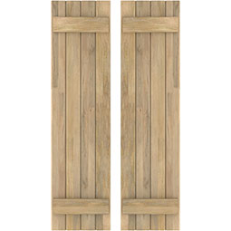 Americraft Exterior Real Wood Joined Board-n-Batten Shutters (Per Pair)