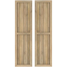 Americraft Exterior Real Wood Framed Board-n-Batten Shutters (Per Pair)