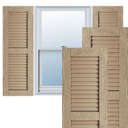 Rustic Two Equal Louver Faux Wood Shutters (Per Pair)