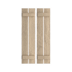 Rustic Spaced Board-n-Batten Faux Wood Shutters (Per Pair)