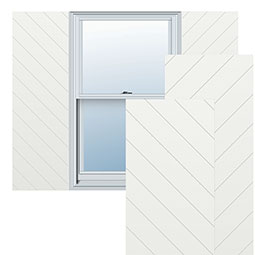 True Fit PVC Diagonal Slat Modern Style Shutters (Per Pair)