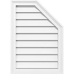 Half Octagon Top Right Surface Mount PVC Gable Vent Brickmould Frame