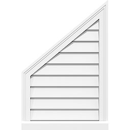 Half Peaked Top Left Surface Mount PVC Gable Vent Brickmould Sill Frame