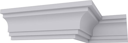 4"H x 3"P x 5"F x 94 1/2"L Traditional Smooth Crown Moulding