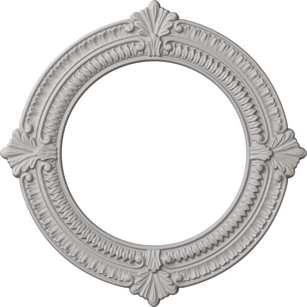 13 1/8"OD x 8"ID x 5/8"P Benson Ceiling Medallion (Fits Canopies up to 8"), Hand-Painted Ultra Pure White