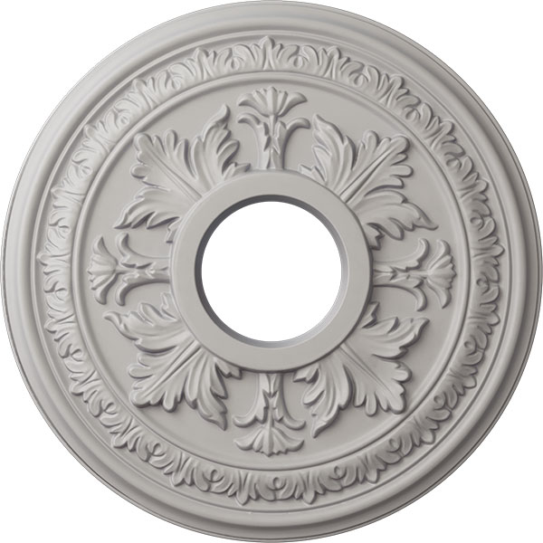 15 3/8"OD x 4 1/4"ID x 1 1/2"P Baltimore Ceiling Medallion (Fits Canopies up to 5 1/2"), Hand-Painted Ultra Pure White