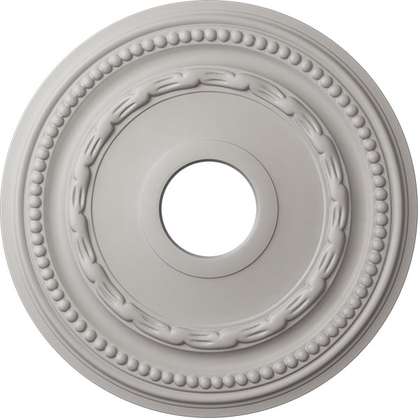 15 3/8"OD x 3 5/8"ID x 1"P Federal Ceiling Medallion (Fits Canopies up to 8 1/2"), Hand-Painted Ultra Pure White