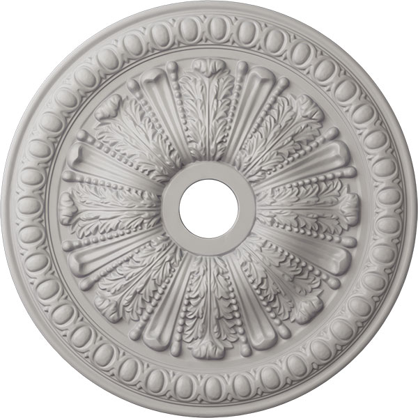 27 7/8"OD x 3 7/8"ID x 2 1/2"P Tomango Egg & Dart Ceiling Medallion (Fits Canopies up to 6 3/4"), Hand-Painted Ultra Pure White