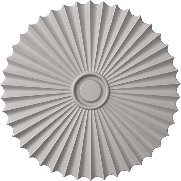 33 7/8"OD x 2"P Shakuras Ceiling Medallion (For Canopies up to 5 3/4"), Hand-Painted Ultra Pure White