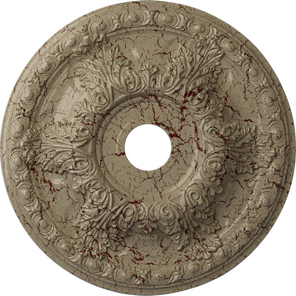23 3/8"OD x 3 5/8"ID x 2 1/2"P Granada Ceiling Medallion (Fits Canopies up to 7 1/8"), Hand-Painted Gobi Desert Crackle