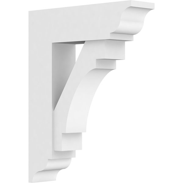 3"W x 14"D x 18"H Standard Merced Architectural Grade PVC Bracket with Traditional Ends