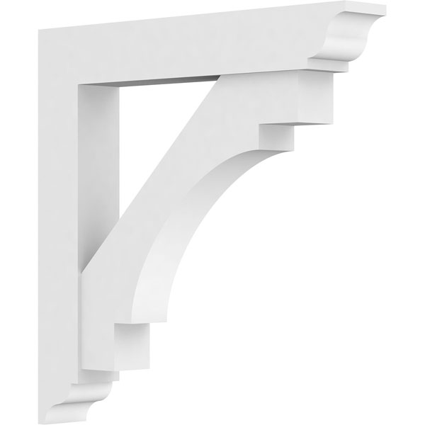 3"W x 24"D x 24"H Standard Merced Architectural Grade PVC Bracket with Traditional Ends
