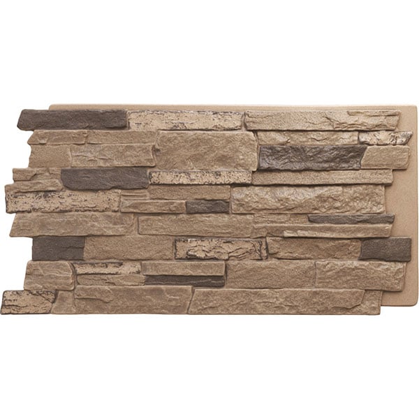 49"W x 25 1/2"H x 1 1/4"D Acadia Ledge Stacked Stone, StoneWall Faux Stone Siding Panel