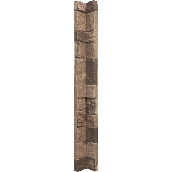 3"W x 3"D x 48"H Universal Inside Corner for StoneCraft Faux Stone Siding Panels, Smokey Ridge