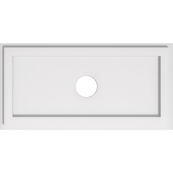 24"W x 12"H x 3"ID x 8 1/4"C x 1"P Rectangle Architectural Grade PVC Contemporary Ceiling Medallion