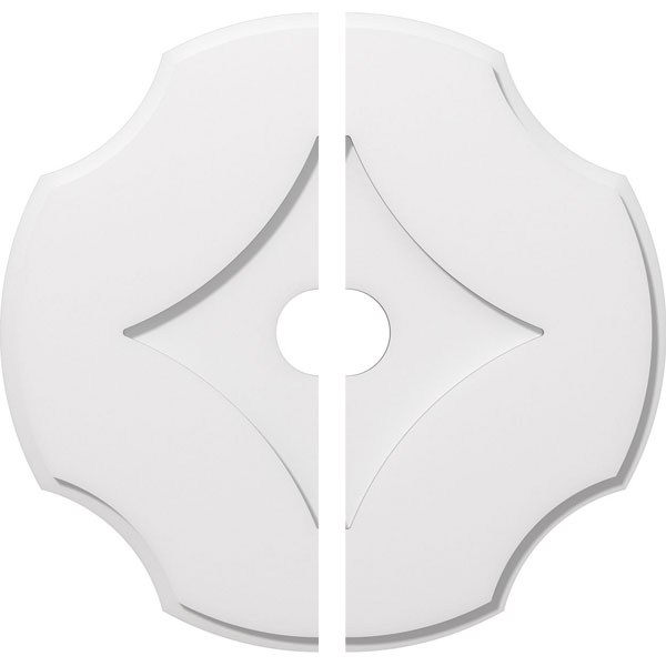 22"OD x 3"ID x 7 1/2"C x 1"P Percival Architectural Grade PVC Contemporary Ceiling Medallion, Two Piece