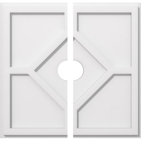 20"OD x 3"ID x 7"C x 1"P Embry Architectural Grade PVC Contemporary Ceiling Medallion, Two Piece