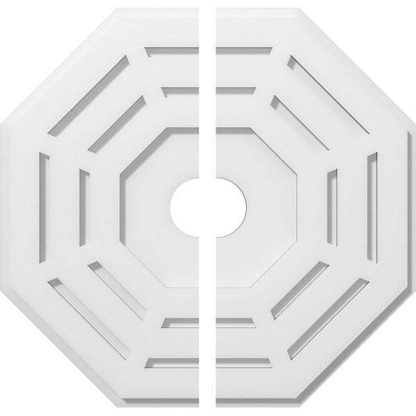 20"OD x 3"ID x 8"C x 1"P Westin Architectural Grade PVC Contemporary Ceiling Medallion, Two Piece