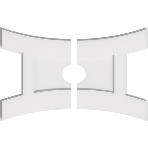 24"W x 16"H x 3"ID x 5 1/4"C x 1"P Haven Architectural Grade PVC Contemporary Ceiling Medallion, Two Piece