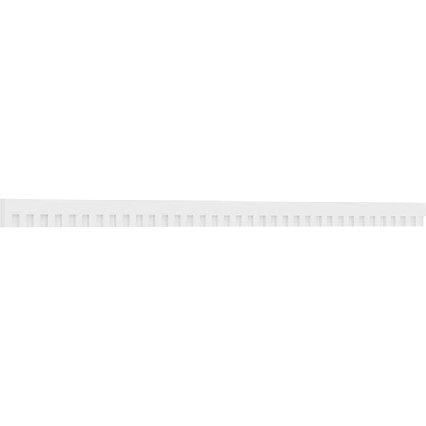 4"H x 1"P x 93 3/8"L Elizabeth Architectural Grade PVC Dentil Trim w/Backplate