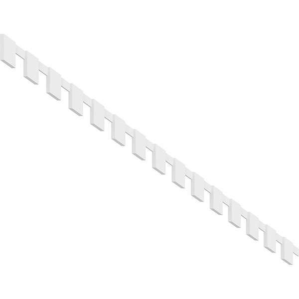 4"H x 1"P x 6"L Fayetteville Architectural Grade PVC Dentil Block Trim for 6/12 Roof Pitch Right Sample