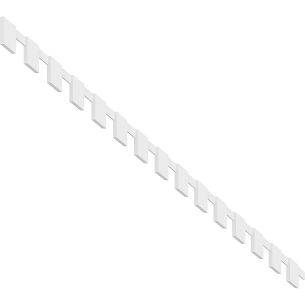 4"H x 1"P x 6"L Fayetteville Architectural Grade PVC Dentil Block Trim for 7/12 Roof Pitch Right Sample