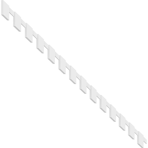 4"H x 1"P x 6"L Fayetteville Architectural Grade PVC Dentil Block Trim for 8/12 Roof Pitch Right Sample